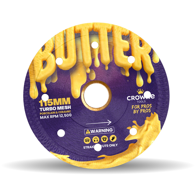 Crowne 4.5" Turbo Mesh Diamond Grinder Blade "Butter" (Flangeless)