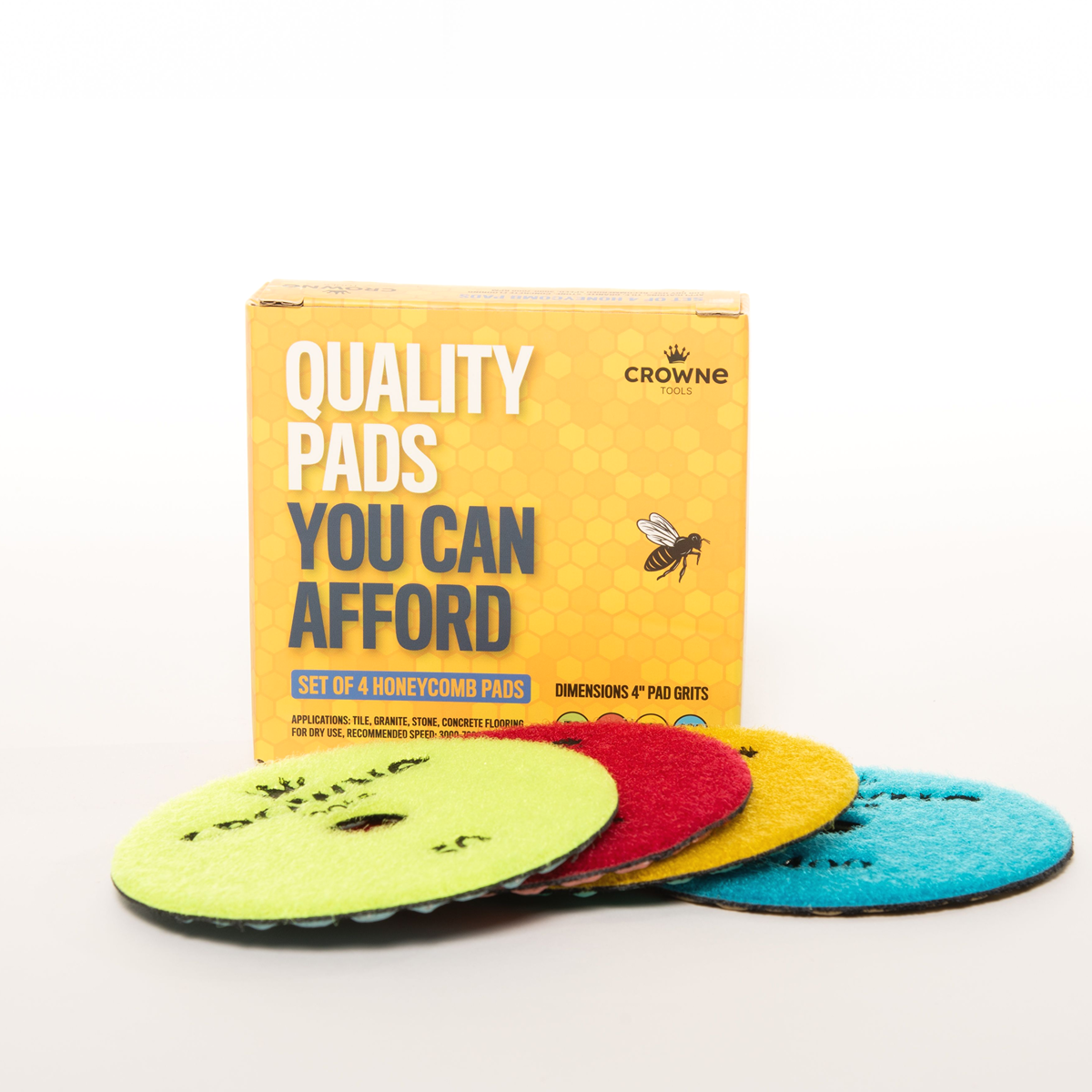 4" Dry Resin Honeycomb Polishing Pad Set