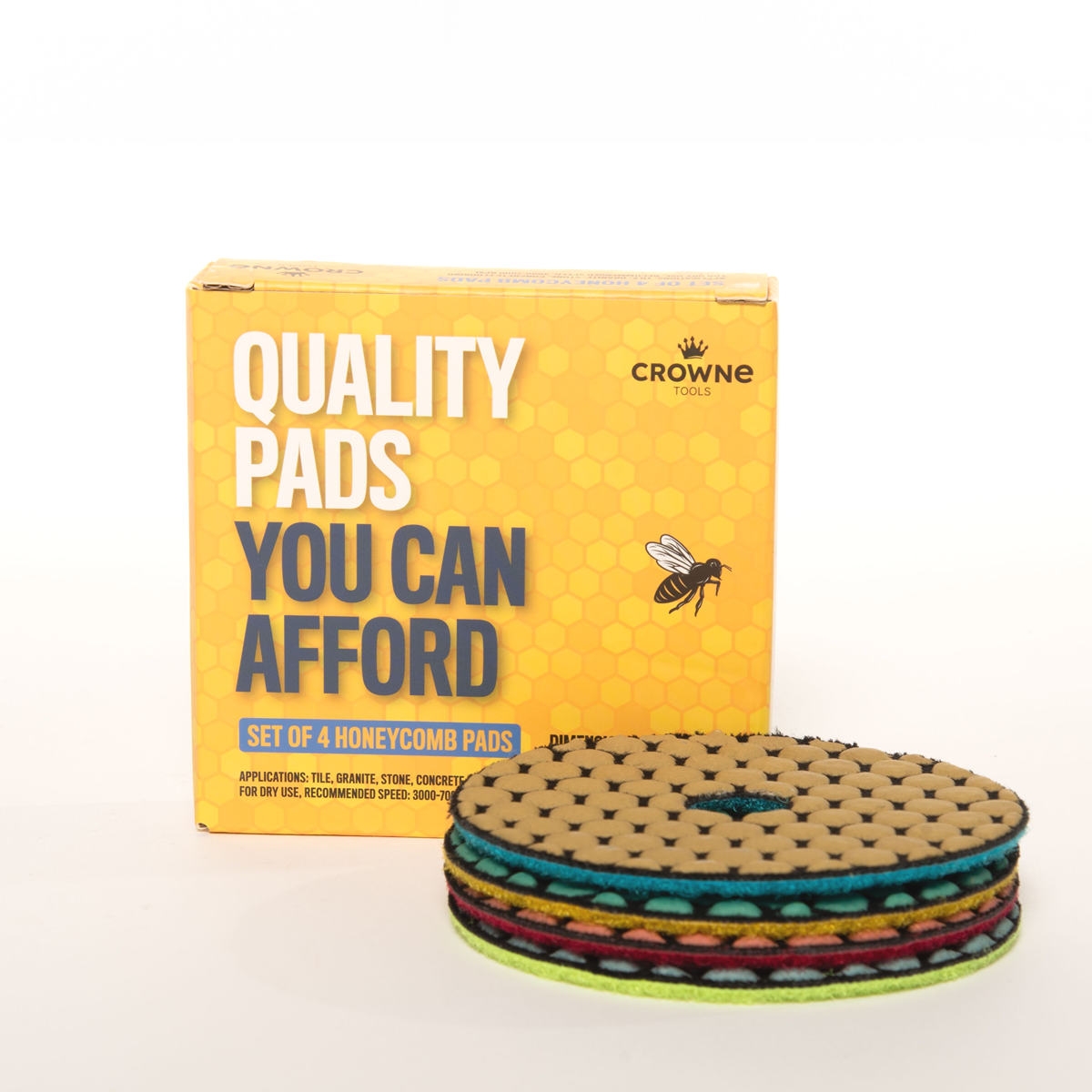 4" Dry Resin Honeycomb Polishing Pad Set